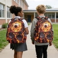 thumbnail image 5 of Xixirimido Soccer Ball Lava Fire Print Kids School Bag 17" Backpack for Boys & Girls Lightweight Large Capacity Bookbag for Elementary Middle High School Students, 5 of 8