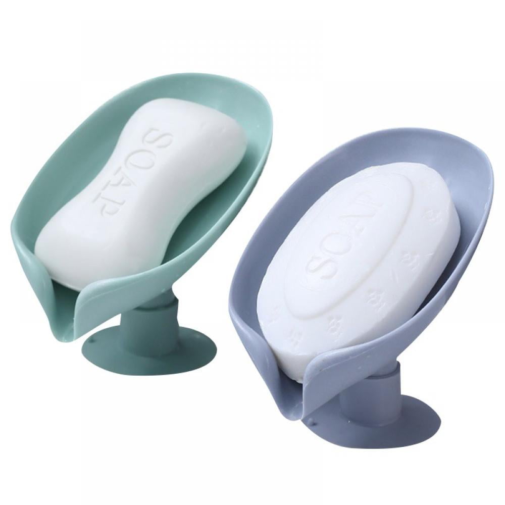 Greyghost Soap Holder LeafShape Self Draining Soap Dish Holder, Not