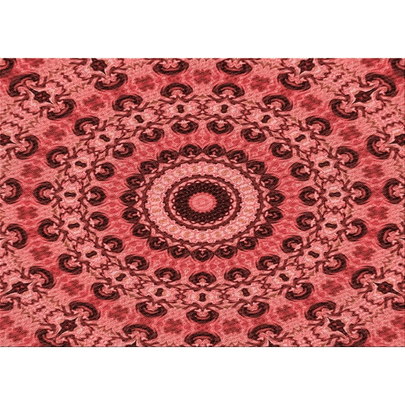 Ahgly Company Indoor Rectangle Patterned Bean Red Area Rugs, 8' x 12'