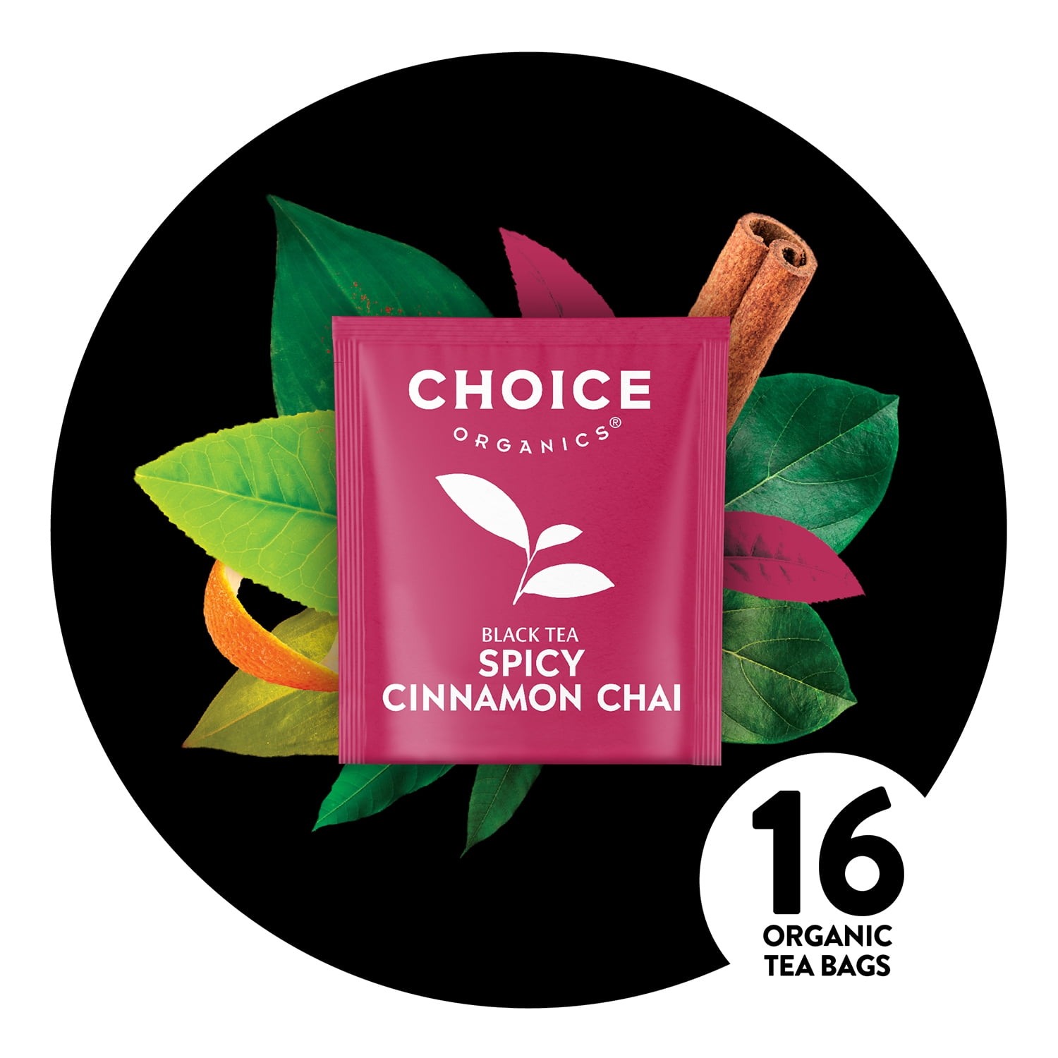 Choice Organics – Organic Spicy Cinnamon Chai Tea (6 Pack) – Rainforest Alliance – Contains Caffeine – 96 Organic Black Tea Bags