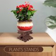 thumbnail image 3 of CRAFTHROU Wood Plant Display Coffee Rustic Design Flower Stool Wood Indoor Decoration 1Pcs, 3 of 7
