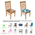 thumbnail image 5 of Blue Pioneer Flower Seat Covers for Dining Room Chairs Set Of 4,Stretch Printed Washable Chair Seat Cover with Elastic Ties and Button,Removable Waterproof Couch Cushion Covers, 5 of 6