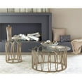 thumbnail image 2 of Pemberly Row Metal Round Coffee Table Chocolate Chrome and Clear, 2 of 4