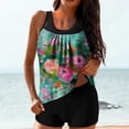thumbnail image 2 of Levmjia Women's Two Piece Set Swimsuit Printed Top and Flat Corner Pants High Waisted Tummy Control Quick Dry Plus Size Swimwear Conservative Beach Vacation, 2 of 5