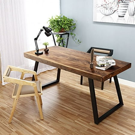 Tribesigns 55 Solid Wood Computer Desk Simple Retro Style Office Tribesigns 55 Solid Wood Computer Desk Simple Retro Style Office Workstation Espresso
