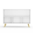 thumbnail image 2 of Kids Bookcase with 3 Collapsible Fabric Drawers, Wall-Mountable Toy Storage Organizer, White/Gray, Easy Assembly, 2 of 13
