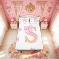 thumbnail image 4 of Meiyoeat Kawaii Bow Letter S Full Size Sheets for Women Girls, Girly Pink Princess BowknotBed Sheets, 4 Pieces, 4 of 5