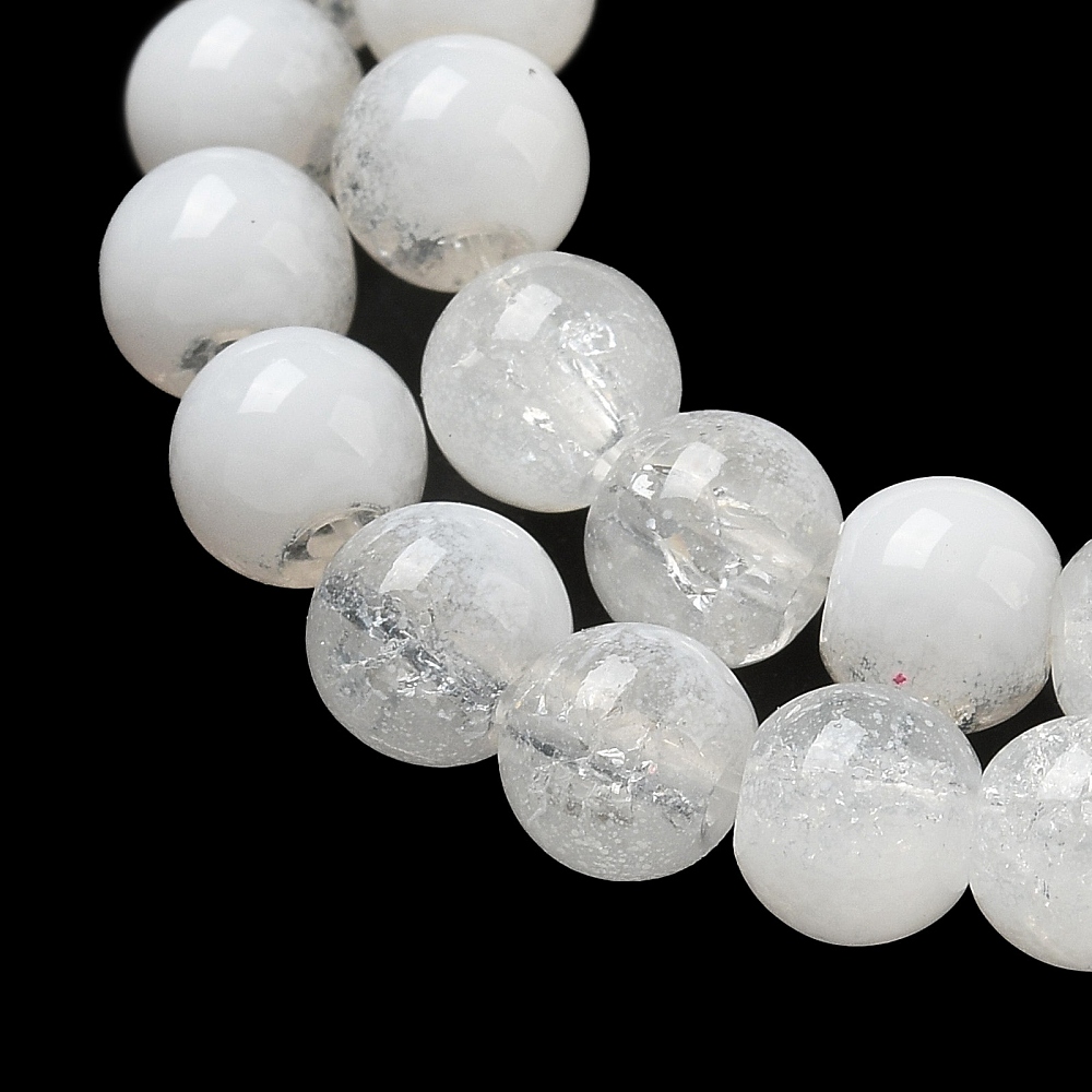 Crackle Glass Beads Strands Rondelle Clear 6mm about 138~144pcs/strand 296.85''(754cm)