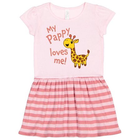 

Inktastic My Pappy Loves me- cute giraffe Gift Toddler Girl Dress