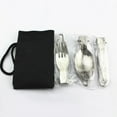 thumbnail image 3 of Outdoor Use Utensil Set Cutlery Set 16.9cm 16cm Camping Cutlery Utensil Set Flatware Folding Silver Spoon Fork, 3 of 6