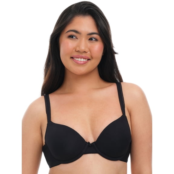 No Boundaries Micro Lightly Lined Demi T-Shirt Bra, Women's 32B-40DD