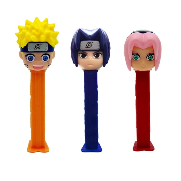 PEZ Naruto Candy Dispenser Gift Set - Naruto, Sasuke, And Sakura Candy Dispensers - Manga PEZ Dispensers With EXTRA Candies Refills - Anime Party Favors, Grab Bags