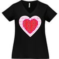 thumbnail image 3 of Inktastic Valentine Red Heart with Dots Women's Plus Size V-Neck T-Shirt, 3 of 5