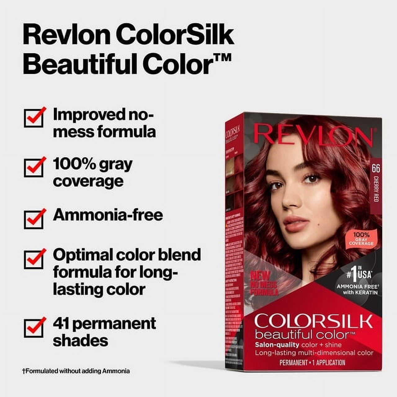 Revlon ColorSilk Beautiful Permanent Hair Color, 41 Medium Brown, 3-Pack