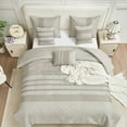 thumbnail image 4 of HIG 7 Piece Embroidery Gray Bed in a Bag, Modern and Stylish Comforter Set, King for Adults, 4 of 13