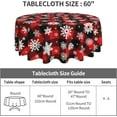 thumbnail image 5 of Christmas Round Tablecloth 60 Inch Buffalo Plaid Tablecloth Merry Christmas Snowflake Tablecover Anti-Wrinkle Waterproof Wipeable Table Cloth for Kitchen/Home Decoration, 5 of 5