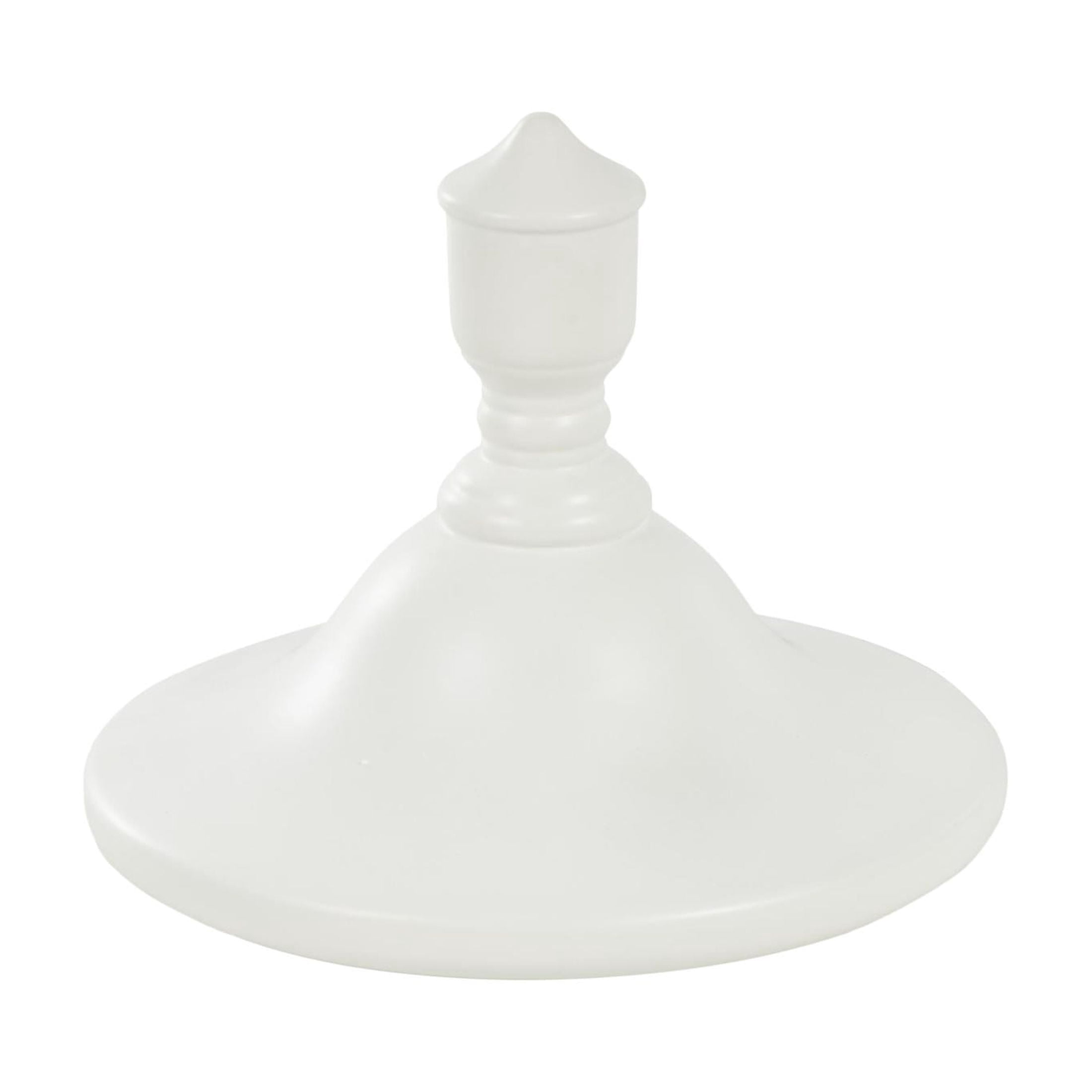 DecMode 11" x 28" White Ceramic Fluted Urn Shaped Decorative Jars with Lid, 1-Piece
