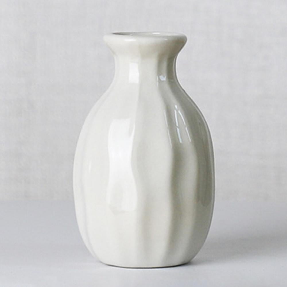 Home Garden Ceramic Mini Vase Stripe Planter Pot Ornaments Decor Decoration 