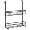thumbnail image 5 of mDesign Extra Wide Stainless Steel 2-Tier Bathroom Shower Over Door Caddy, Black, 5 of 5