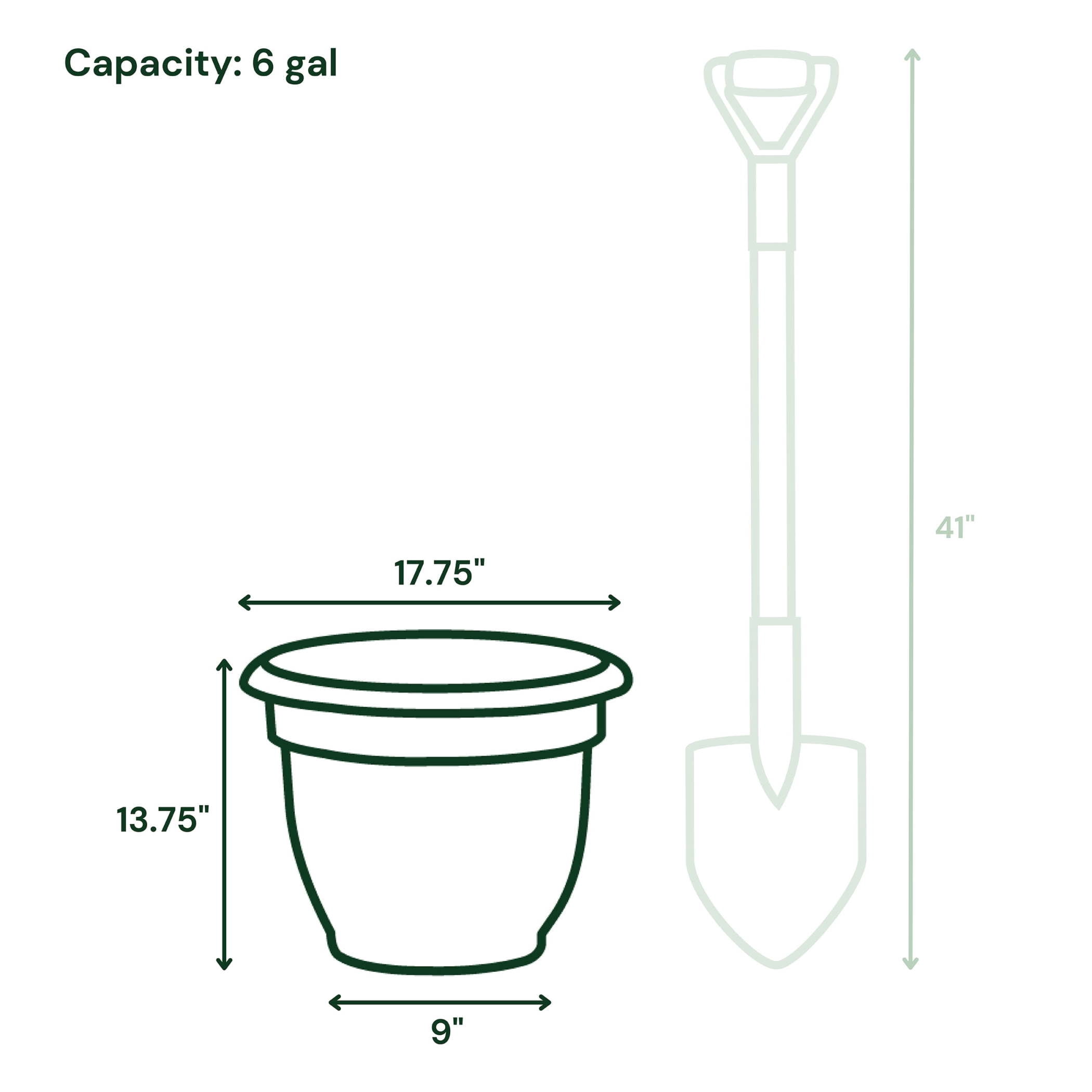 Bloem Ariana 16" Self-Watering Plastic Planter - Rolled Rim Indoor/Outdoor Garden Pot, Basil