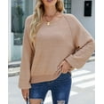 thumbnail image 2 of Fuzzy Texture Raglan Sweater Beige Small, 2 of 4