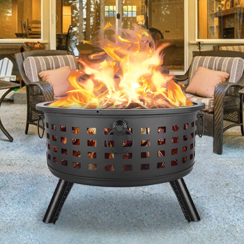 Fire Pit Wood Burning Heater Home Patio Backyard Stove Firepit Brazier BBQ Grill 