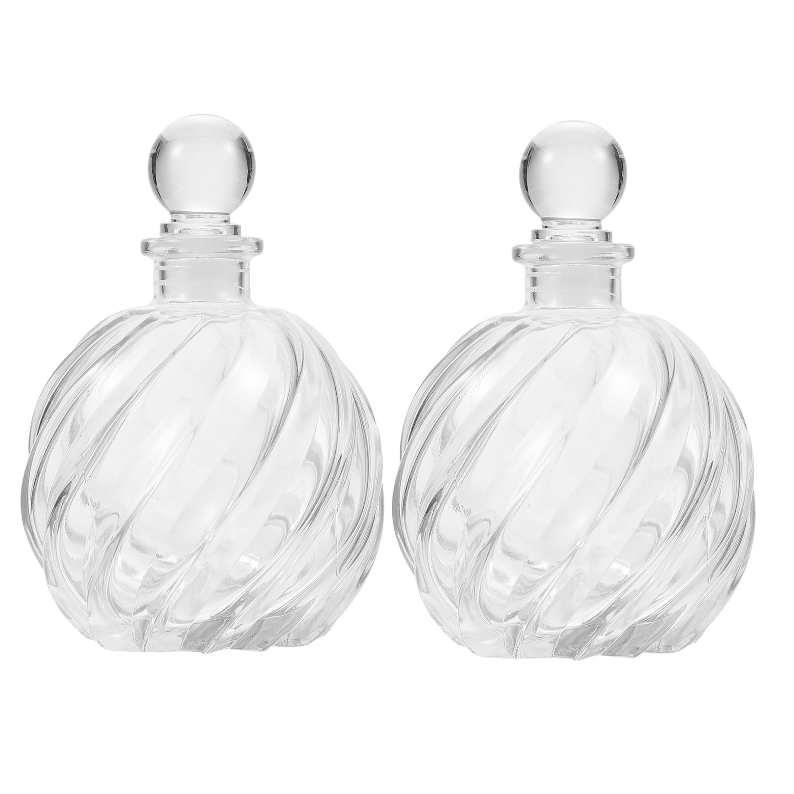 USHOBE 2Pcs Aromatherapy Glass Diffuser Bottles Transparent with Flat Stable Base