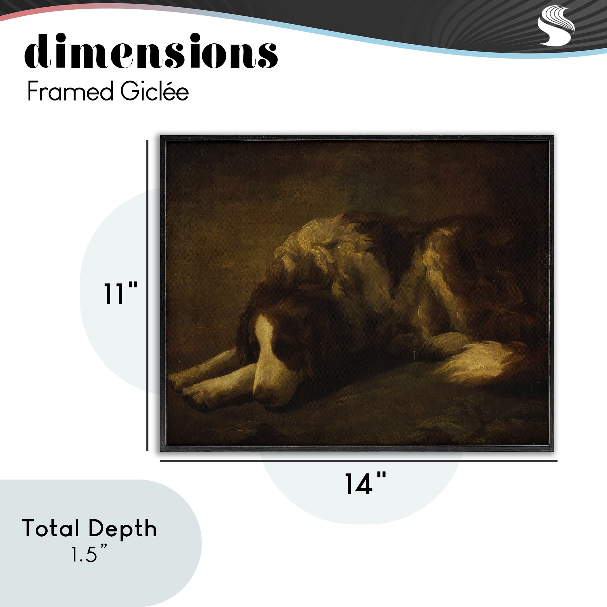 Stupell Industries Dim Lighted Classic Dog Black Framed Giclee Art, design by Lil' Rue