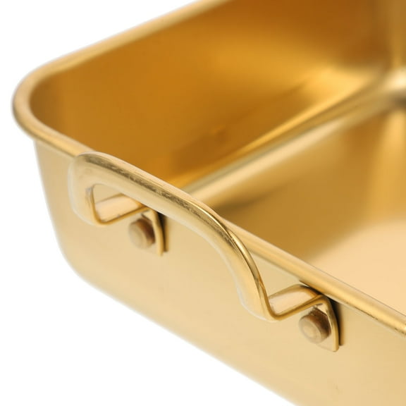 OATIPHO Golden Stainless Steel Cake Pan, Nonstick Baking Mold with Double Handles for Kitchen Use