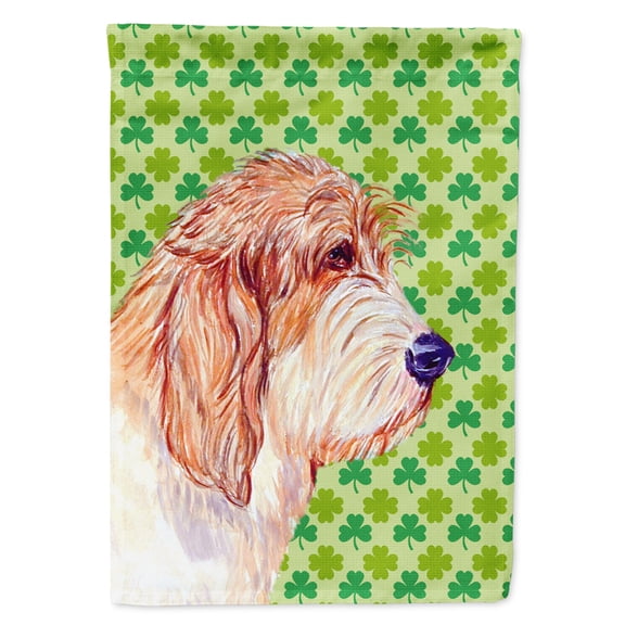 Carolines Treasures LH9217-FLAG-PARENT Petit Basset Griffon Vendeen St. Patricks Day Shamrock Flag  multicolor