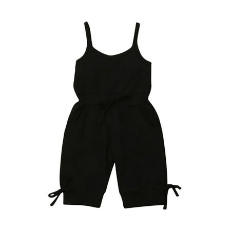

Toddler Baby Girls Summer Outfits Spaghetti Strap Cotton Backless Romper Short Jumpsuits