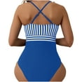 thumbnail image 4 of Women's Retro Halter Bathing Suits Vintage One Piece Swimsuit for Women Tummy Plus Boy-Leg Ruched Push up Swimsuit, 4 of 5