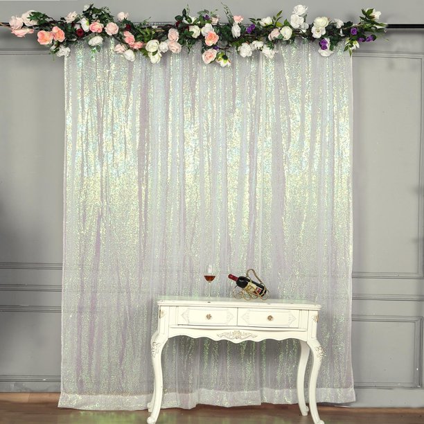 Efavormart 8ft Iridescent Sequin Photo Booth Backdrop Photography ...