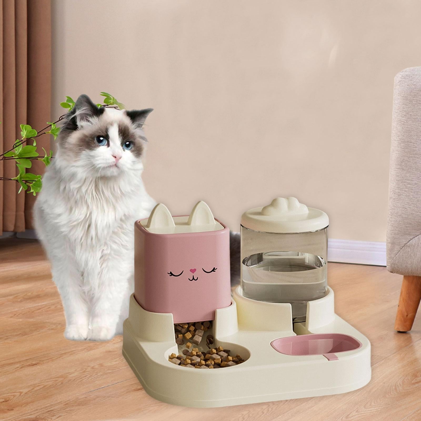 Fzaqwen Automatic Cat Feeder Anti Slip Base Cat Dog Bowl Feeding Station Food Feeder