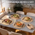 thumbnail image 6 of Vesteel Pasta Bowls Set of 4, 32oz Large Salad Bowls for Dinner Serving Soup, Ceramic Stoneware Pasta Plates with Textured Stripes, Microwave & Dishwasher Safe, Khaki, 6 of 8