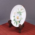thumbnail image 3 of CIMAXIC 4PCS Plate Tea Cake Display Stand Tea Biscuit Dish Easel Rack Desktop Display Holder for Home Party Shop - Size L (Burned Paulownia Color),8.66"X6.3"X0.39", 3 of 4