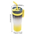thumbnail image 3 of Vaso de agua degradado de 1200 ml con asa y pajita de regalo para niño y niña (amarillo), 3 of 6