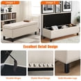 thumbnail image 6 of Furniliving Modern Upholstered Button Tufted Storage Ottoman Entryway Bench, Ivory, 6 of 9