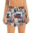 thumbnail image 2 of Pofeuu Marine Sailing Print Women's Athletic Shorts Running Workout Shorts Tummy Control Quick Dry Gym Shorts with Pockets Double layer sports shorts-Medium, 2 of 7