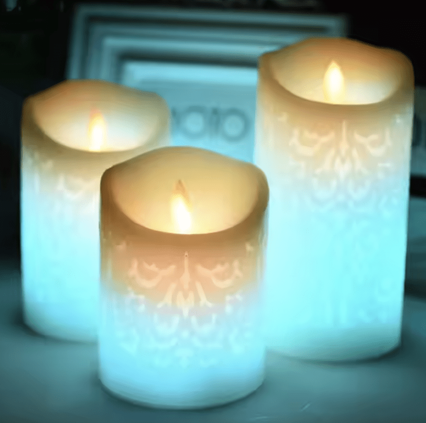 Aman’s Home Presents: 3 Romantic Rechargeable Flameless LED Candles  With Color Changing Remote