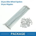thumbnail image 4 of Unique Bargains 36 Set 14G Bicycle Spokes Bike Wheel Spokes Galvanized Carbon Steel Silver Tone-157mm, 4 of 7