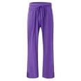 thumbnail image 4 of Purple Womens Sweatpants Womens Cotton Casual Loose Pants Comfy Work Pants with Pockets Elastic High Waist Paper Bag Drawstring Pants Casual Pants Women, 4 of 6