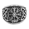 thumbnail image 2 of Vegvisir Viking Compass Ring Stainless Steel Norse Protection Rune Band, 2 of 5