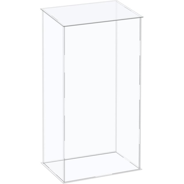 MECCANIXITY Acrylic Display Case Plastic Box Cube Storage Box Clear Assemble Showcase 4.3x4.3x16.1 Inch for Collectibles