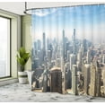 thumbnail image 5 of Ambesonne American Shower Curtain, Chicago Aerial View, 69"Wx84"L, Multicolor, 5 of 5
