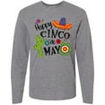 thumbnail image 3 of Inktastic Happy Cinco De Mayo Sombrero, Cactus, Flowers Long Sleeve T-Shirt, 3 of 5