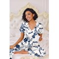 thumbnail image 3 of Ekouaer Pajamas for Women Set 2 Piece Lounge Set Soft Pajama Sets Short Sleeve and Pants Pj Sets Loose Sleepwear with Pockets, 3 of 6