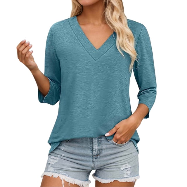 Nueva camiseta corsé para mujer: estilo informal, cuello en V, diseño con costuras, mezcla de poliéster y spandex.