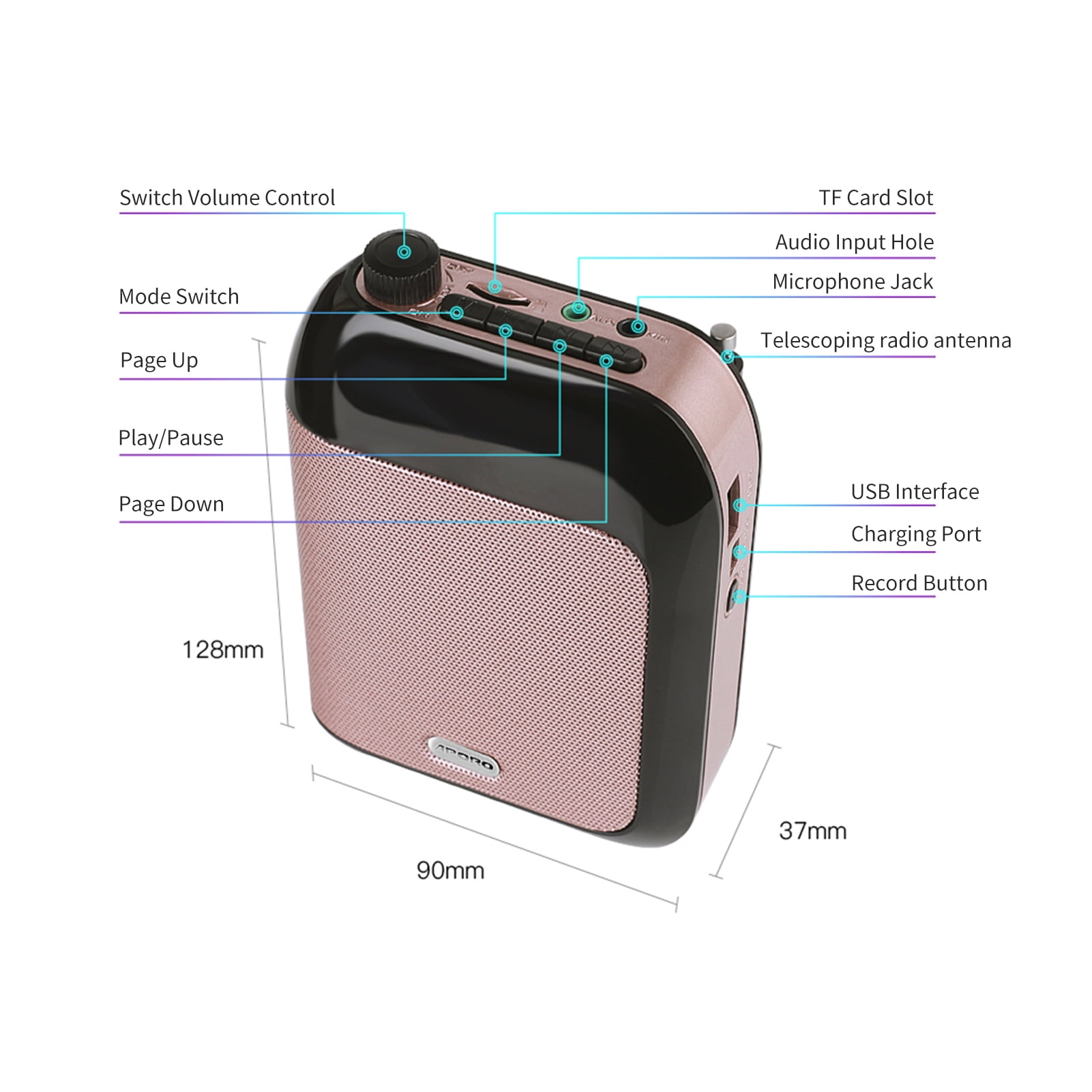 Amplifier,Voice Amplifier With Headset Waistband Bt Support Bt Support Portable Radio Amplifier With Headset Tour Wyan Koeb Ldhs Waistband Reable