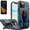 Blue, variant on iPhone 13 Mini Case, [Not Fit iPhone 13] With [Tempered Glass Screen Protector Included] Circlemalls 6 Feet Shockproof Heavy Duty Kickstand Cover & Belt Clip-Black